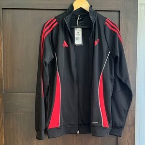 NWT Adidas Black and Red Messi Jacket sz M